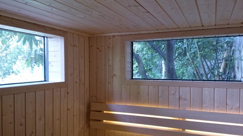 Sauna sur mesure vitré, Atelier du Sauna